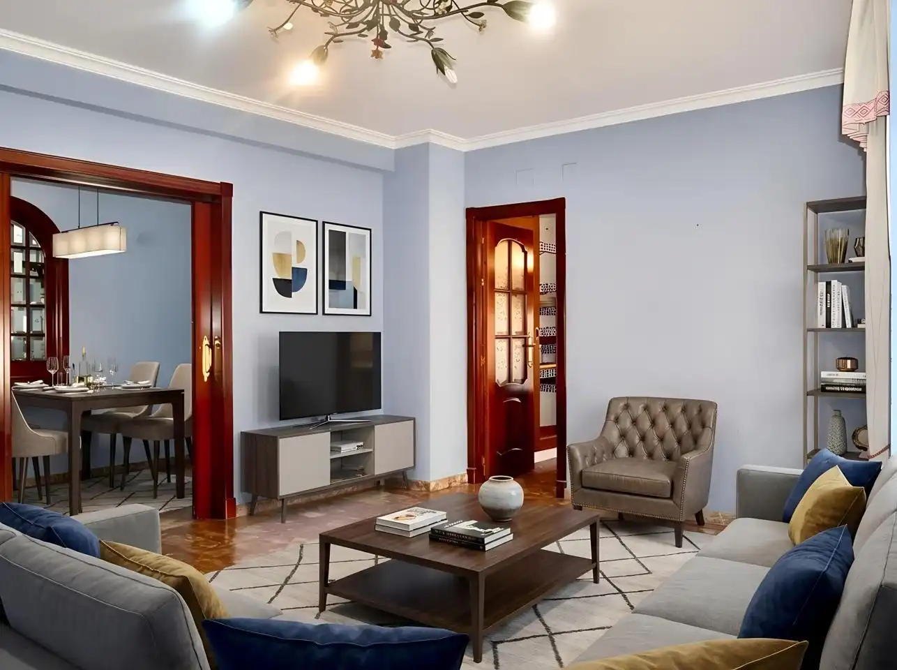 Living room of Flat for sale in Sevilla  with Air Conditioner, Terrace and Furnished