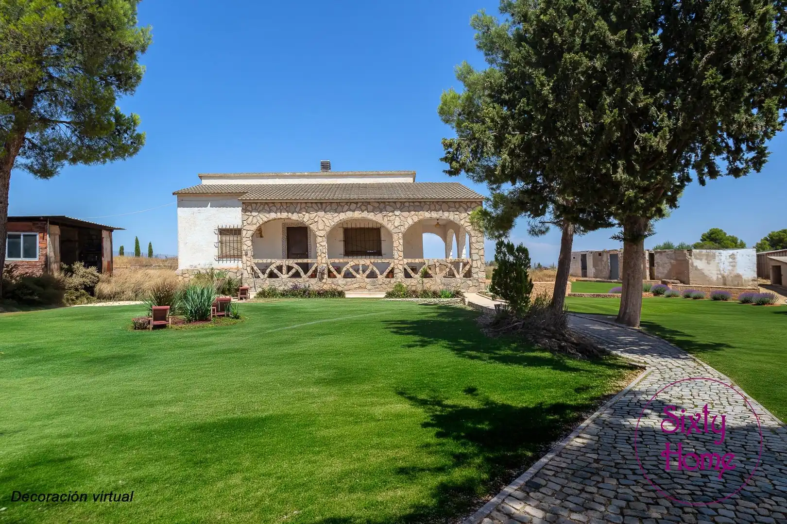Vista exterior de Casa o chalet en venta en Belchite con Calefacción, Jardín privado y Terraza