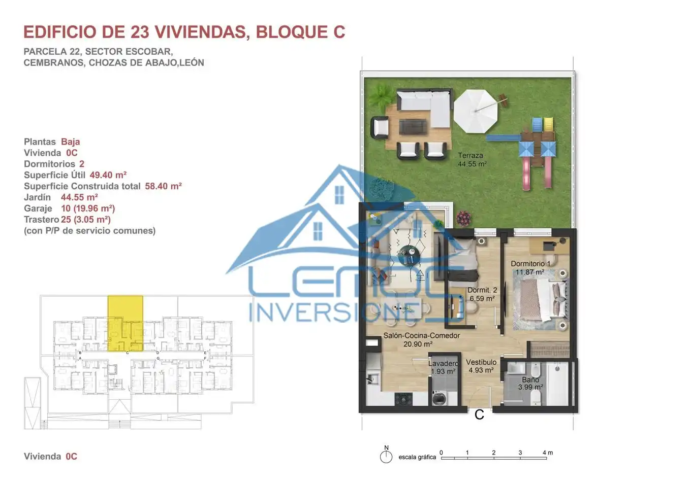 Ground floor for sale in Chozas de Abajo  with Terrace