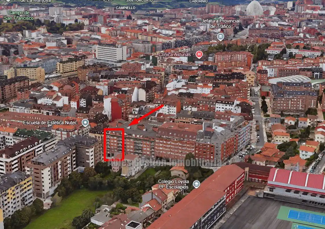 Vista exterior de Piso en venta en Oviedo  con Calefacción, Parquet y Terraza