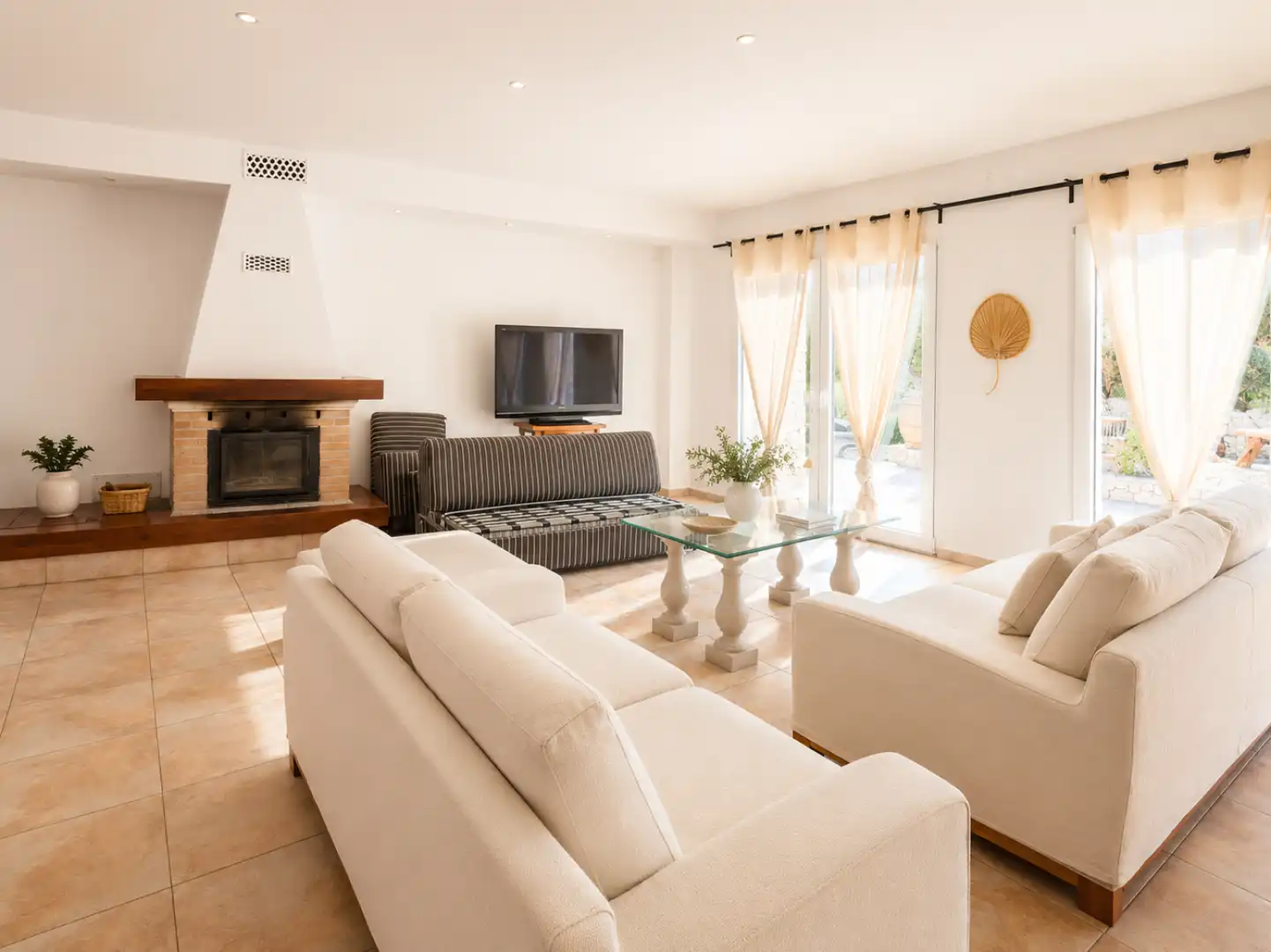 Wohnzimmer von Haus oder Chalet zur Miete in Porreres mit Klimaanlage, Heizung und Terrasse