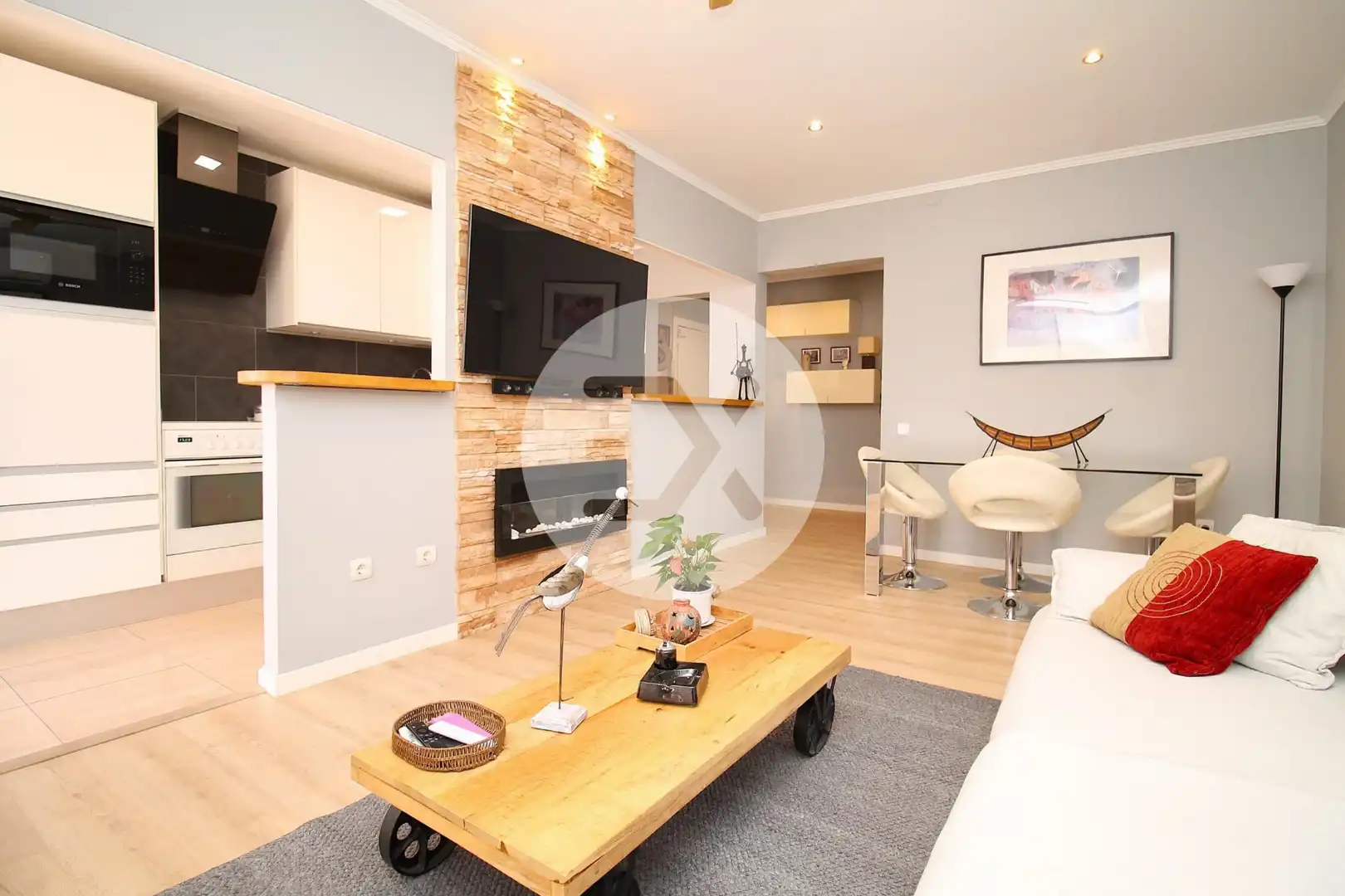 Living room of Flat for sale in Castelldefels  with Air Conditioner, Heating and Parquet flooring