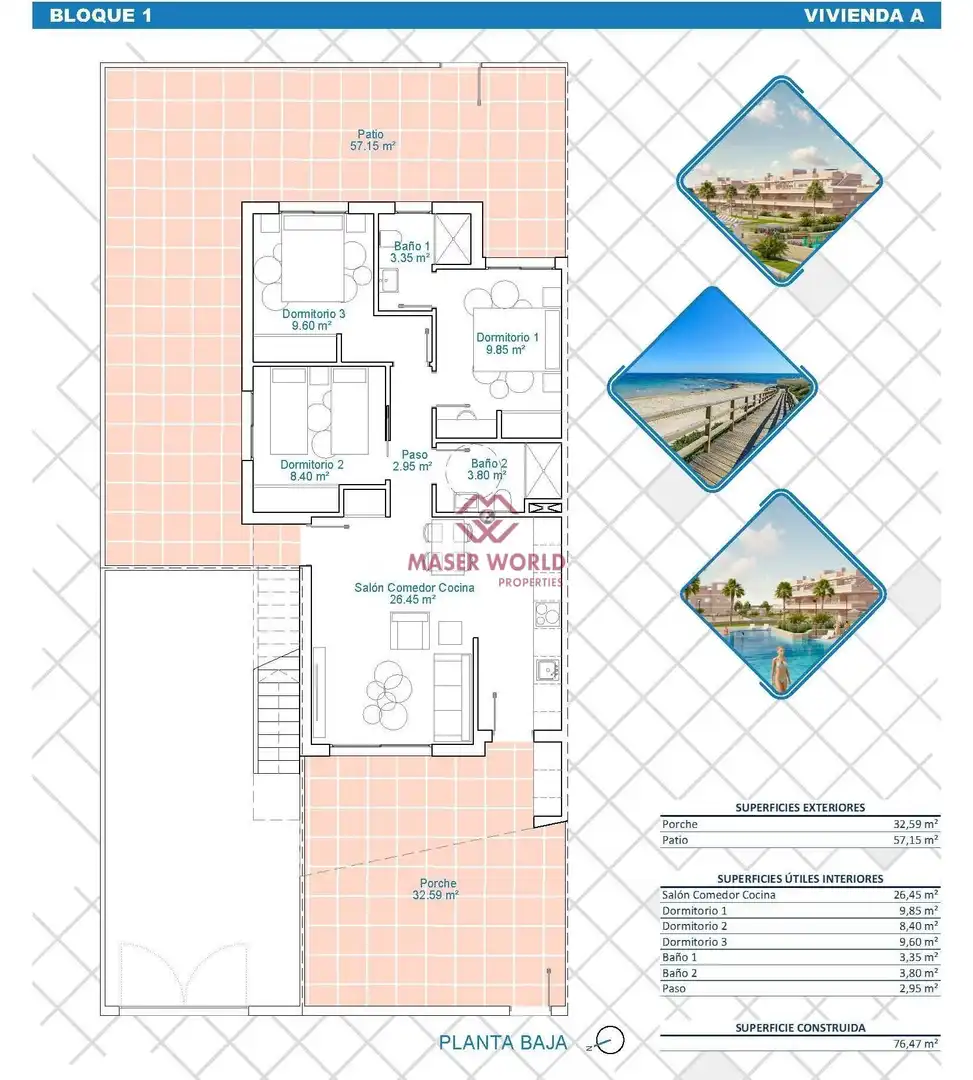 Bungalow con piscina en venta en Pilar de la Horadada ciudad, imagen 28
