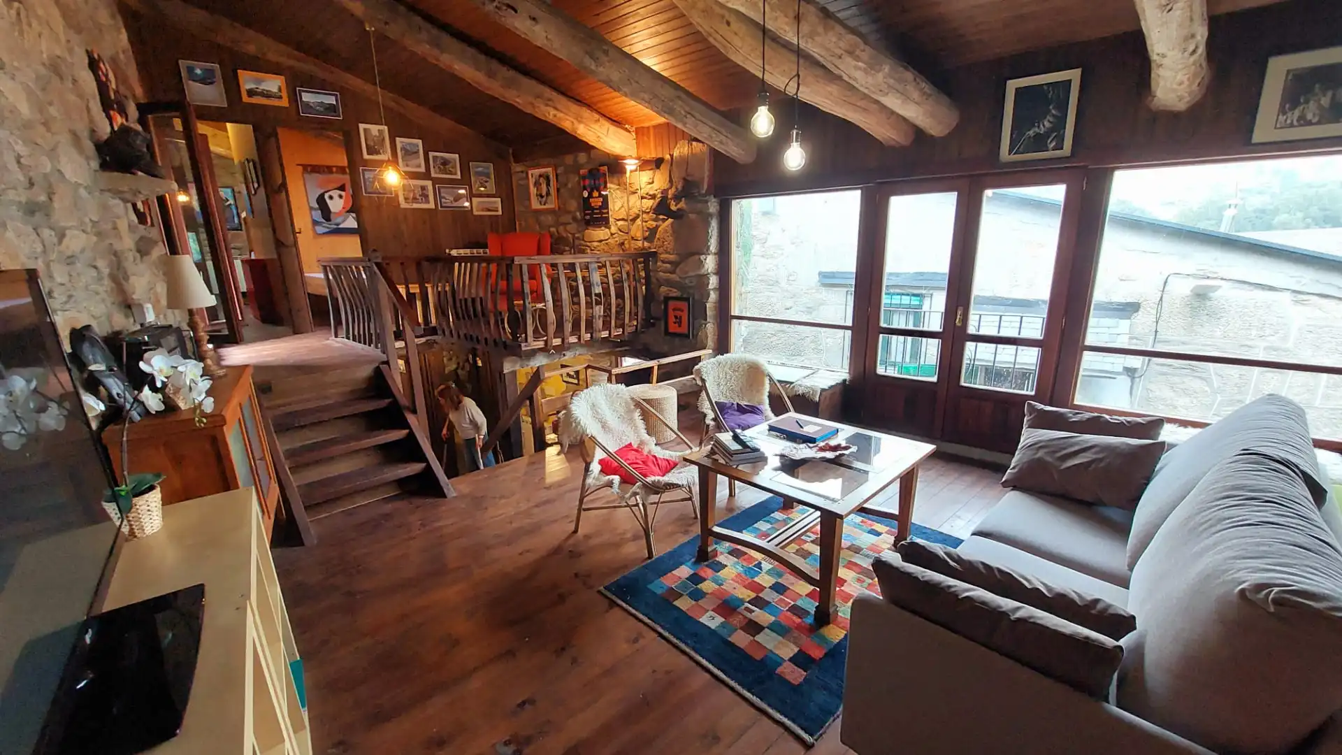 Living room of Country homes for sale in A Veiga   with Heating, Parquet flooring and Furnished