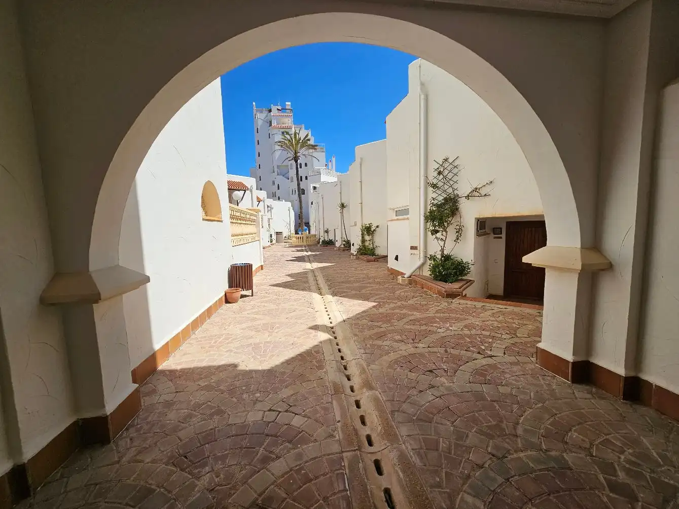 Vista exterior de Casa adosada en venda en La Manga del Mar Menor amb Jardí privat, Terrassa i Moblat
