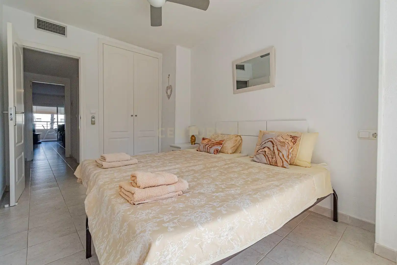 Dormitori de Apartament de lloguer en Calpe / Calp amb Aire condicionat, Piscina i Rentadora