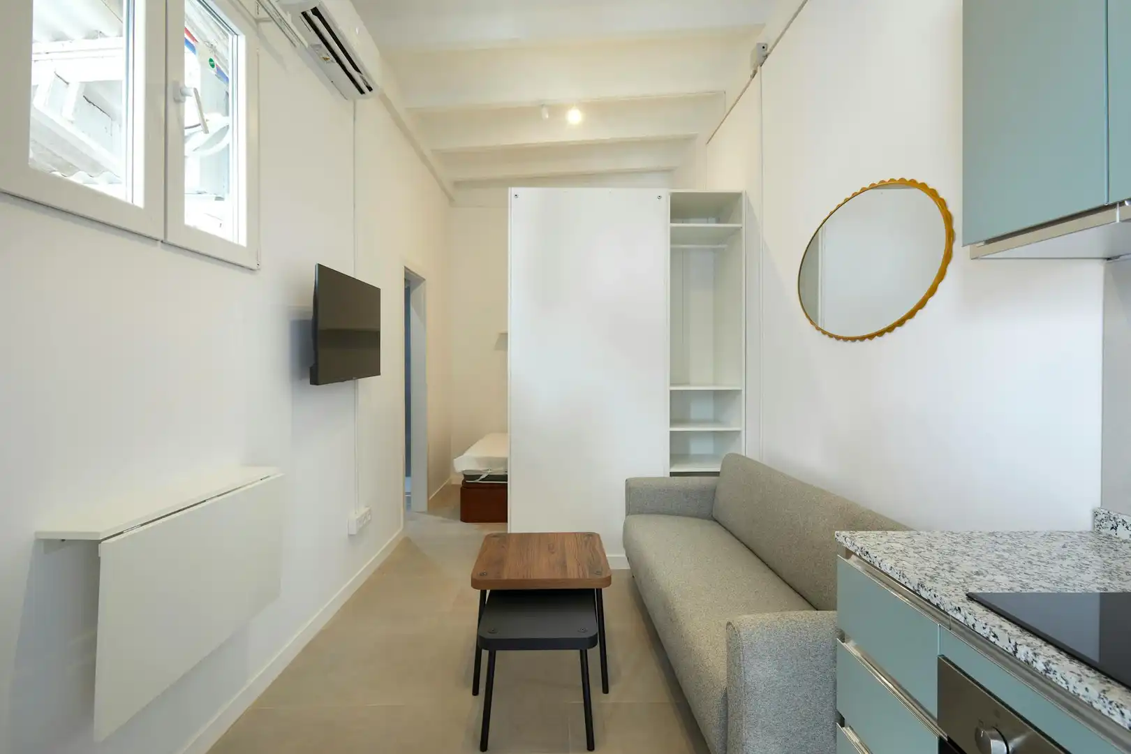 Sala de estar de Piso de alquiler en Barcelona con Aire acondicionado, Calefacción y Amueblado