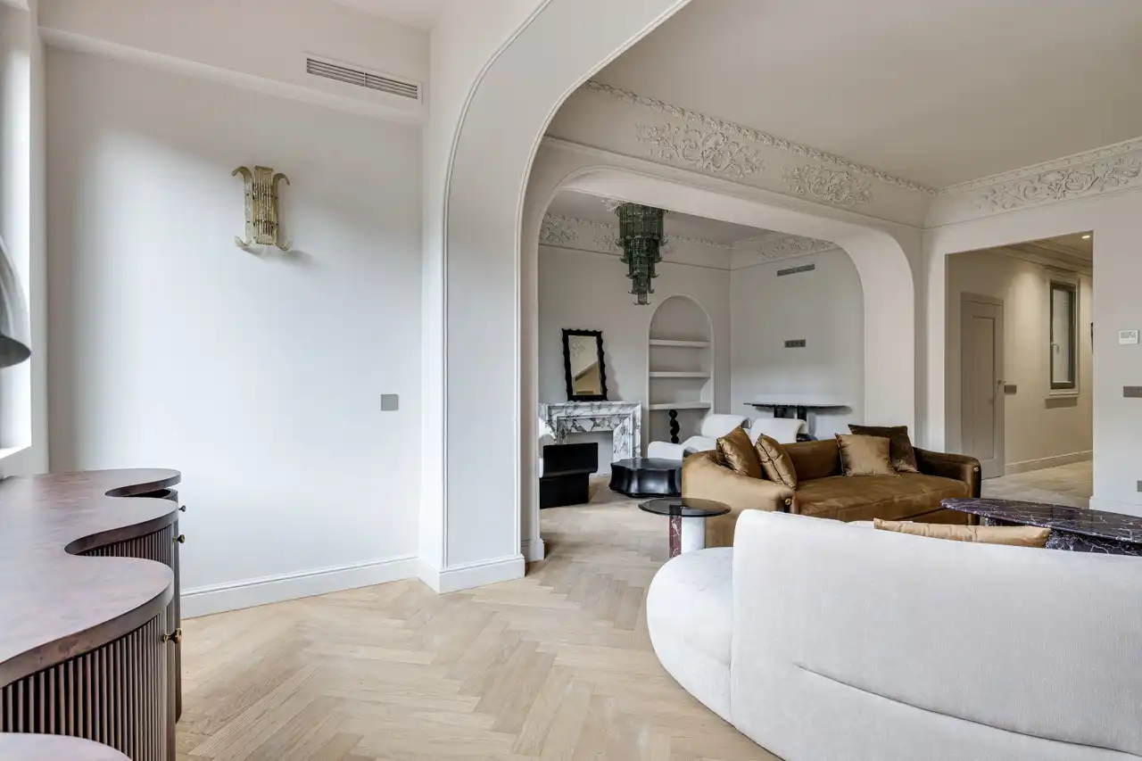 Wohnzimmer von Wohnungen zum Verkauf in Barcelona mit Klimaanlage, Heizung und Parkett
