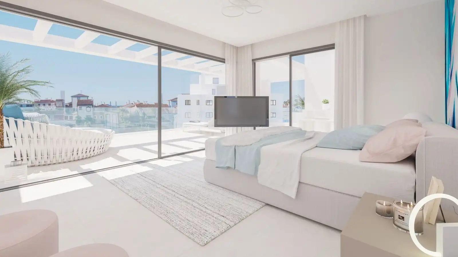 Habitación de Apartamento de alquiler en Estepona con Aire acondicionado, Calefacción y Internet
