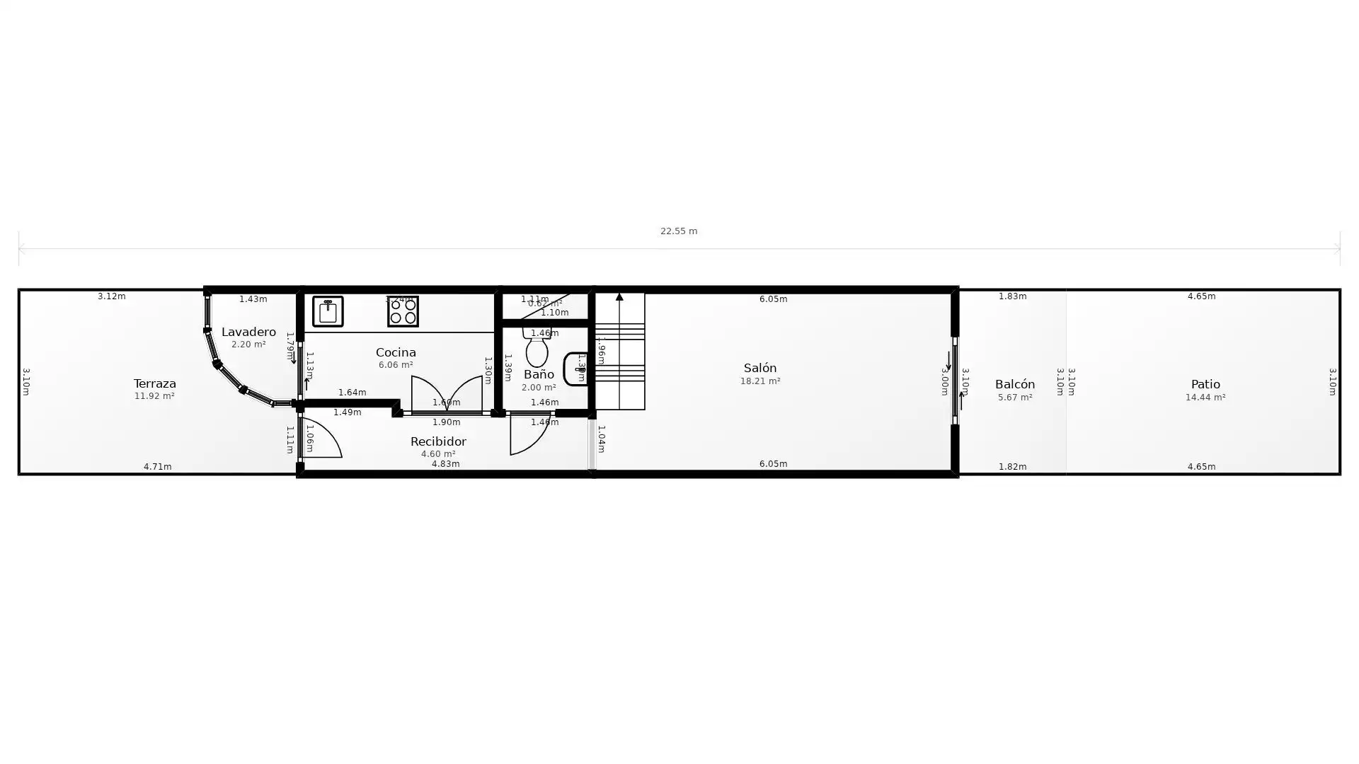 Einfamilien-Reihenhaus zum Verkauf in Dénia mit Klimaanlage, Privatgarten und Terrasse