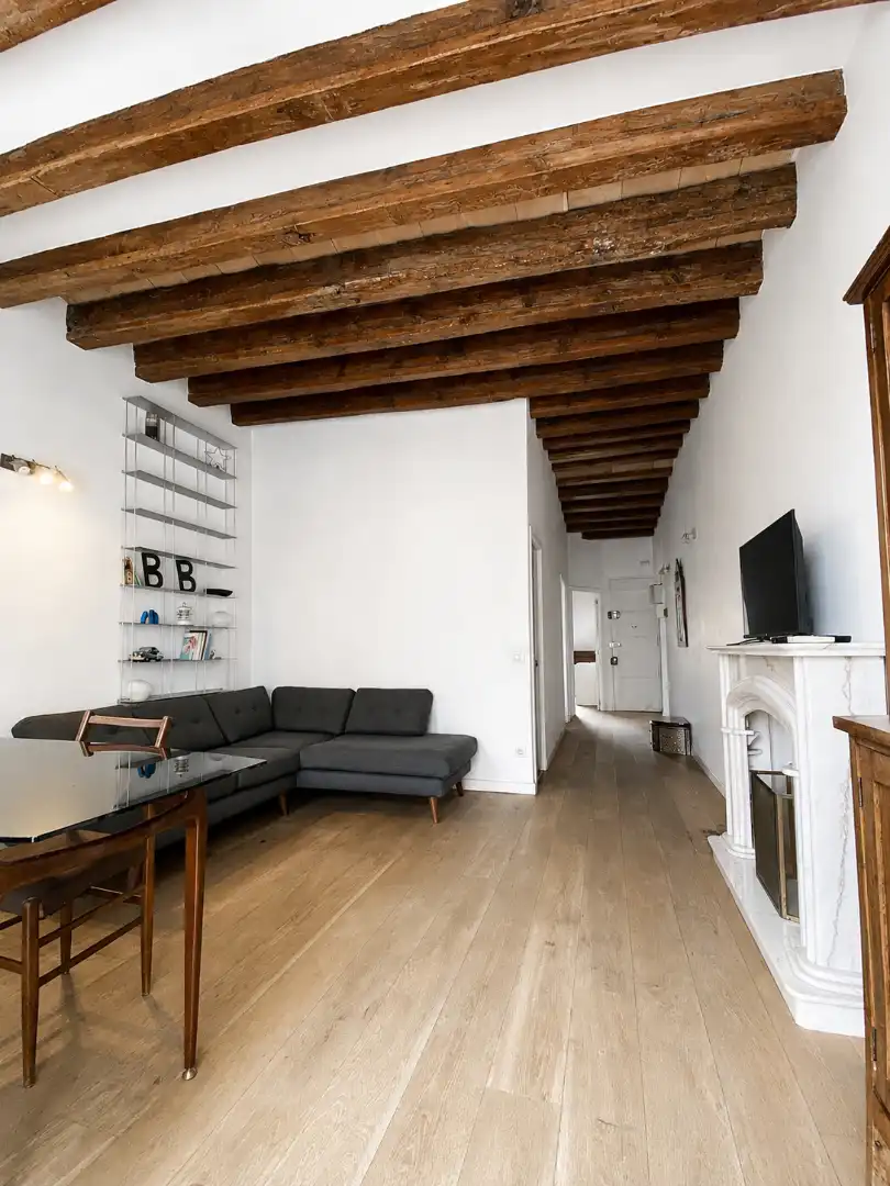 Sala d'estar de Pis en venda en Barcelona amb Aire condicionat, Parquet i Terrassa
