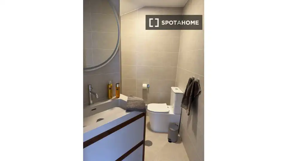 Bany de Apartament per a compartir en Málaga amb Aire condicionat, Terrassa i Moblat
