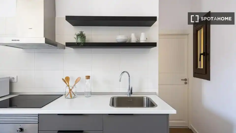 Cocina de Piso de alquiler en Barcelona con Aire acondicionado, Calefacción y Amueblado