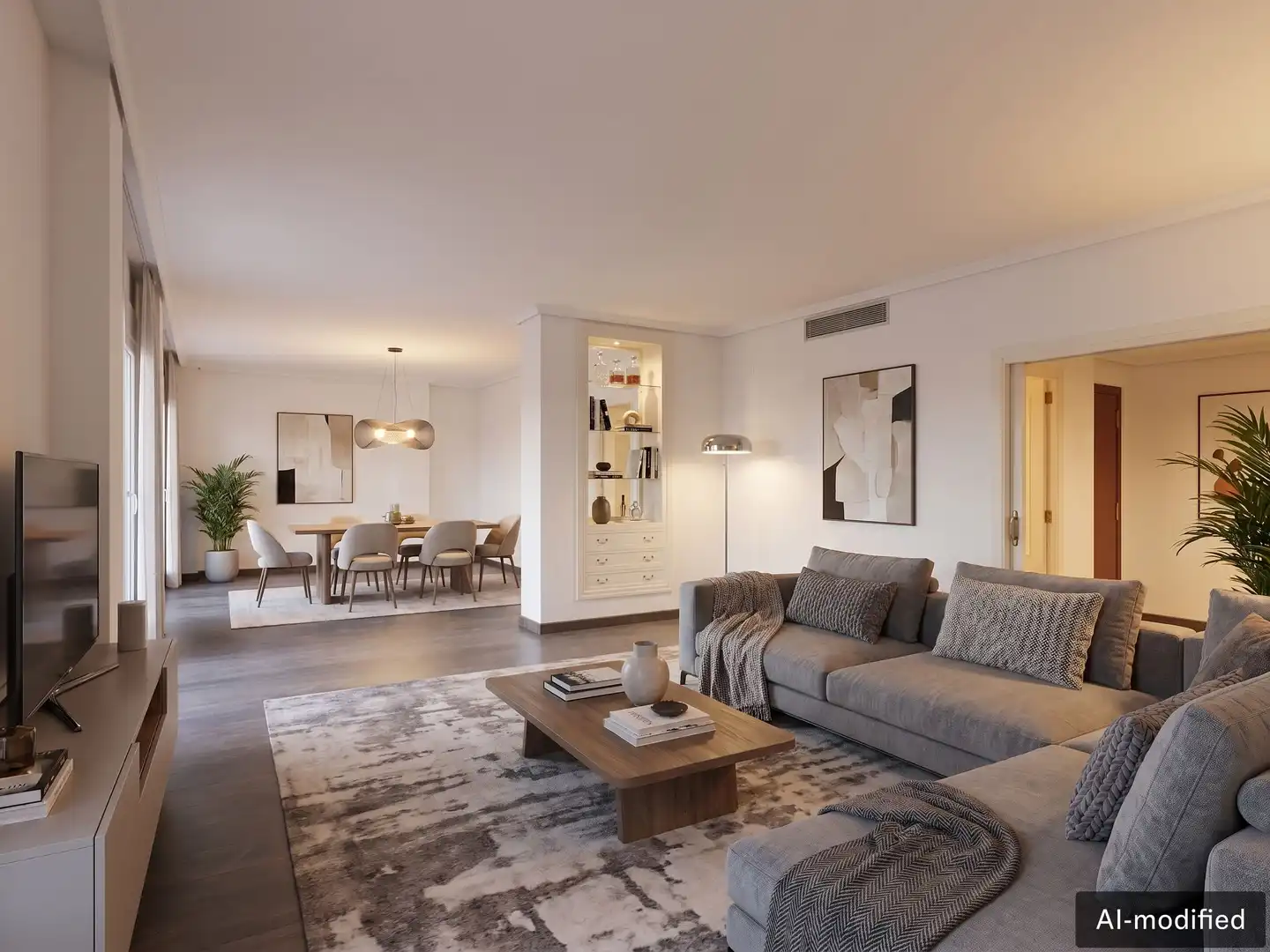 Wohnzimmer von Wohnung zur Miete in Valencia mit Klimaanlage, Heizung und Balkon
