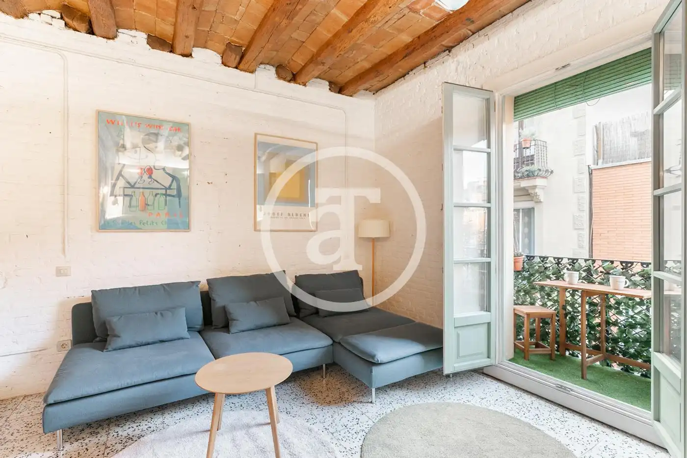 Sala d'estar de Pis de lloguer en Barcelona amb Calefacció, Moblat i Forn