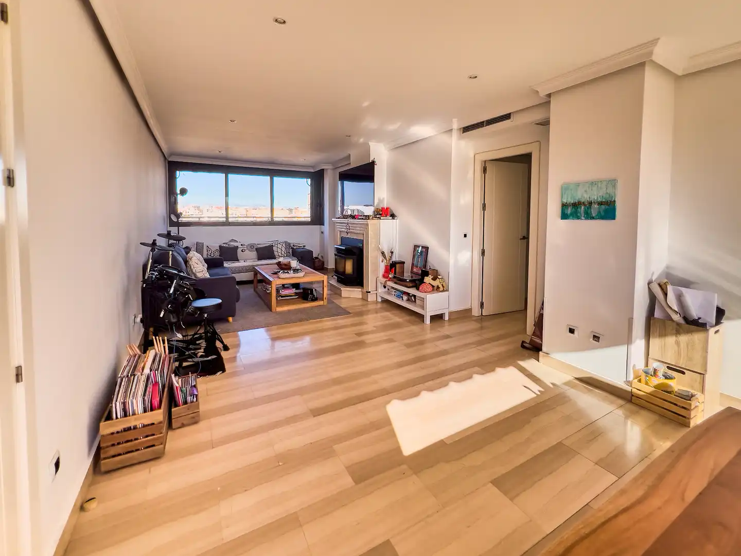 Sala d'estar de Àtic en venda en Madrid amb Aire condicionat, Calefacció i Jardí privat