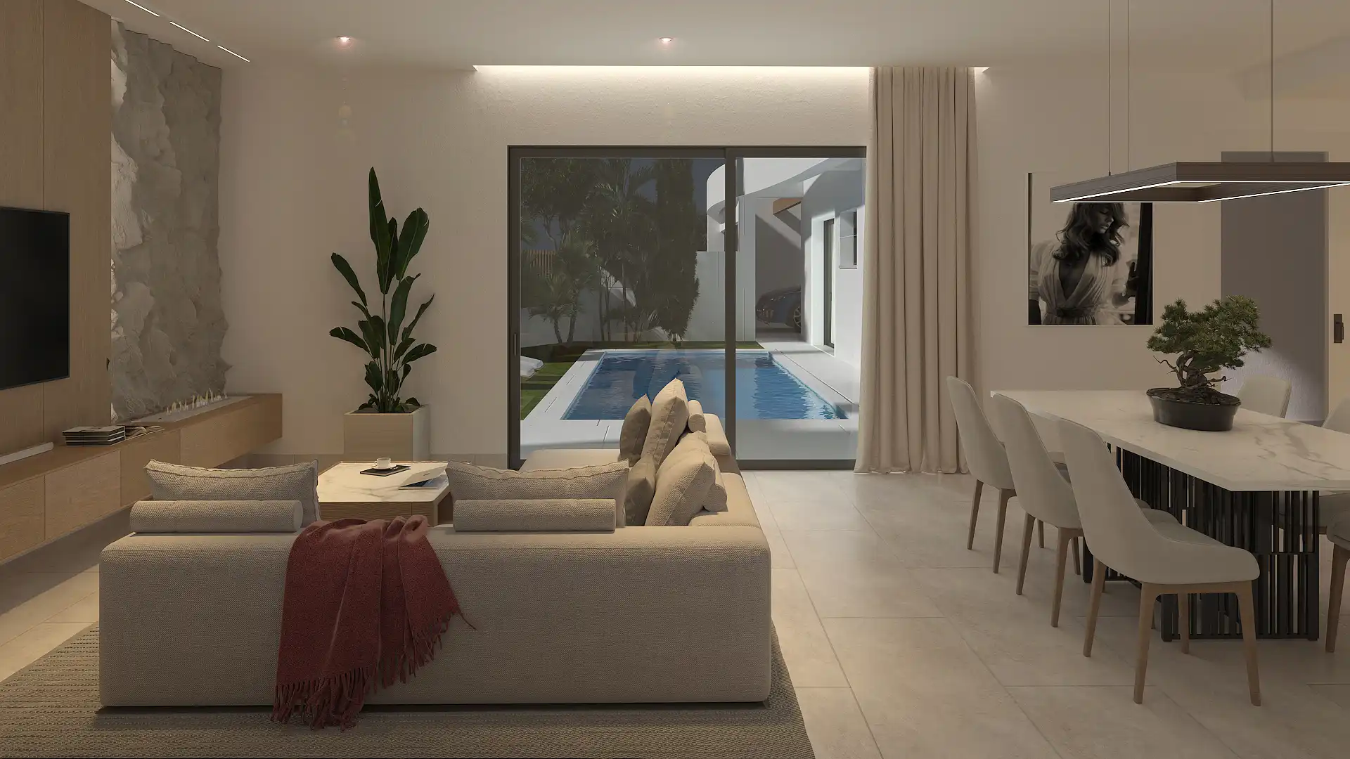 Sala de estar de Casa o chalet en venta en Nerja con Aire acondicionado, Calefacción y Jardín privado