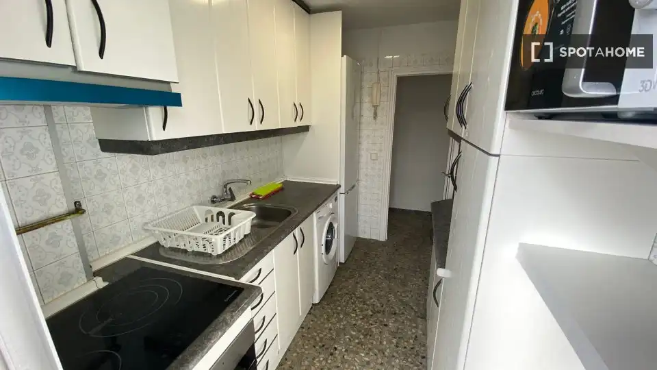Cuina de Pis de lloguer en Madrid amb Aire condicionat, Calefacció i Moblat