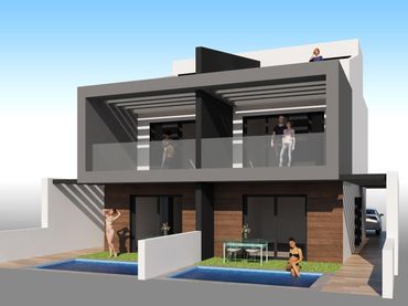 Casa aparellada amb piscina en venda a Santiago de la Ribera