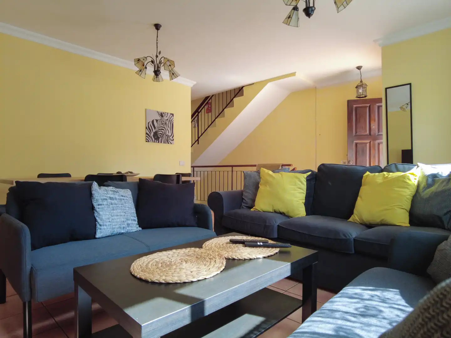 Sala de estar de Casa adosada de alquiler en La Orotava con Calefacción, Parquet y Amueblado