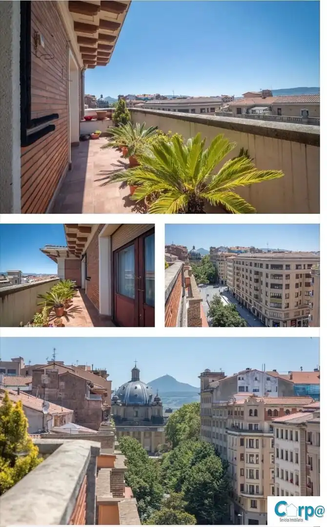 Außenansicht von Dachboden zur Miete in  Pamplona / Iruña mit Heizung, Parkett und Terrasse