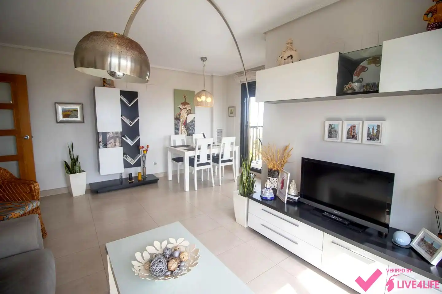 Wohnzimmer von Wohnung zur Miete in Alboraya mit Klimaanlage, Terrasse und Möbliert