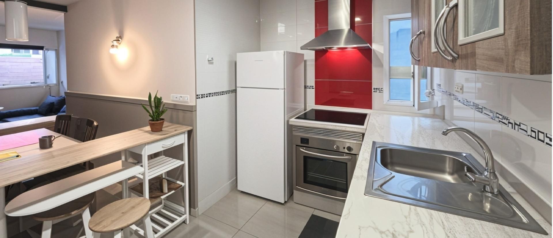 Kitchen of Flat for sale in  Madrid Capital  with Air Conditioner and Heating