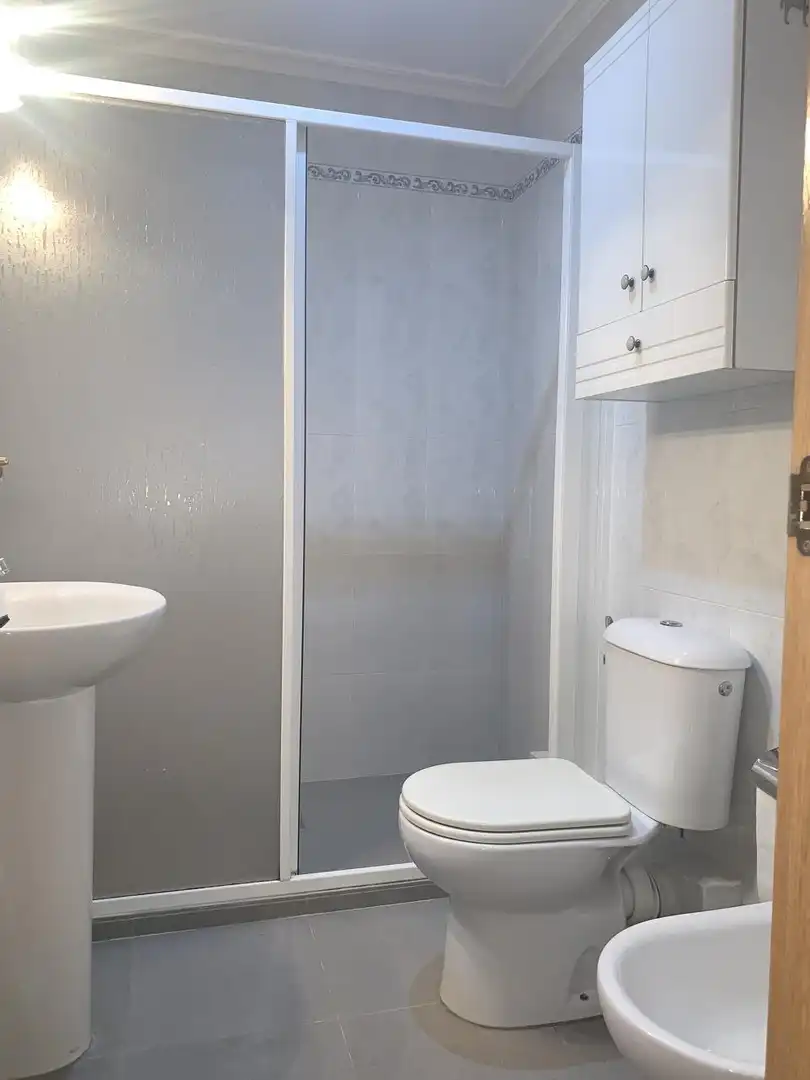 Baño de Piso de alquiler en Manzanares El Real con Parquet, Terraza y Piscina comunitaria