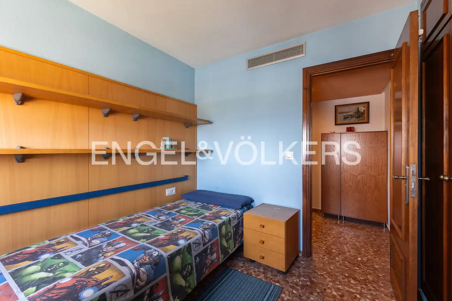 Schlafzimmer von Wohnung zur Miete in Valencia mit Klimaanlage, Heizung und Terrasse