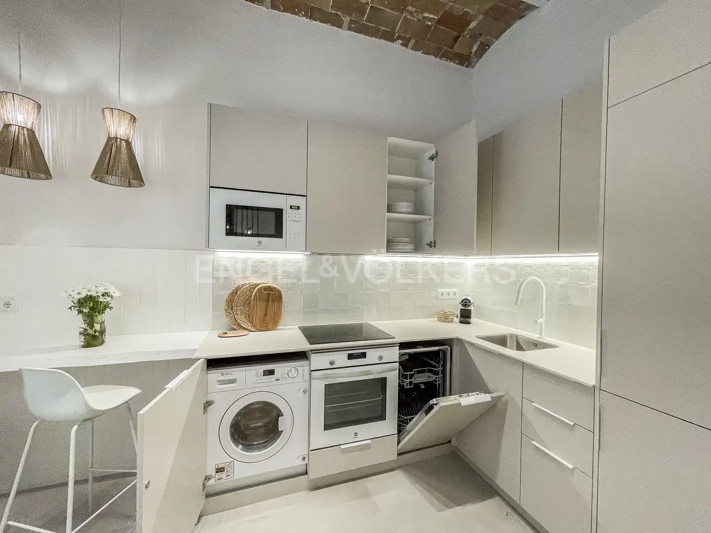 Cocina de Piso de alquiler en Barcelona con Aire acondicionado, Calefacción y Amueblado