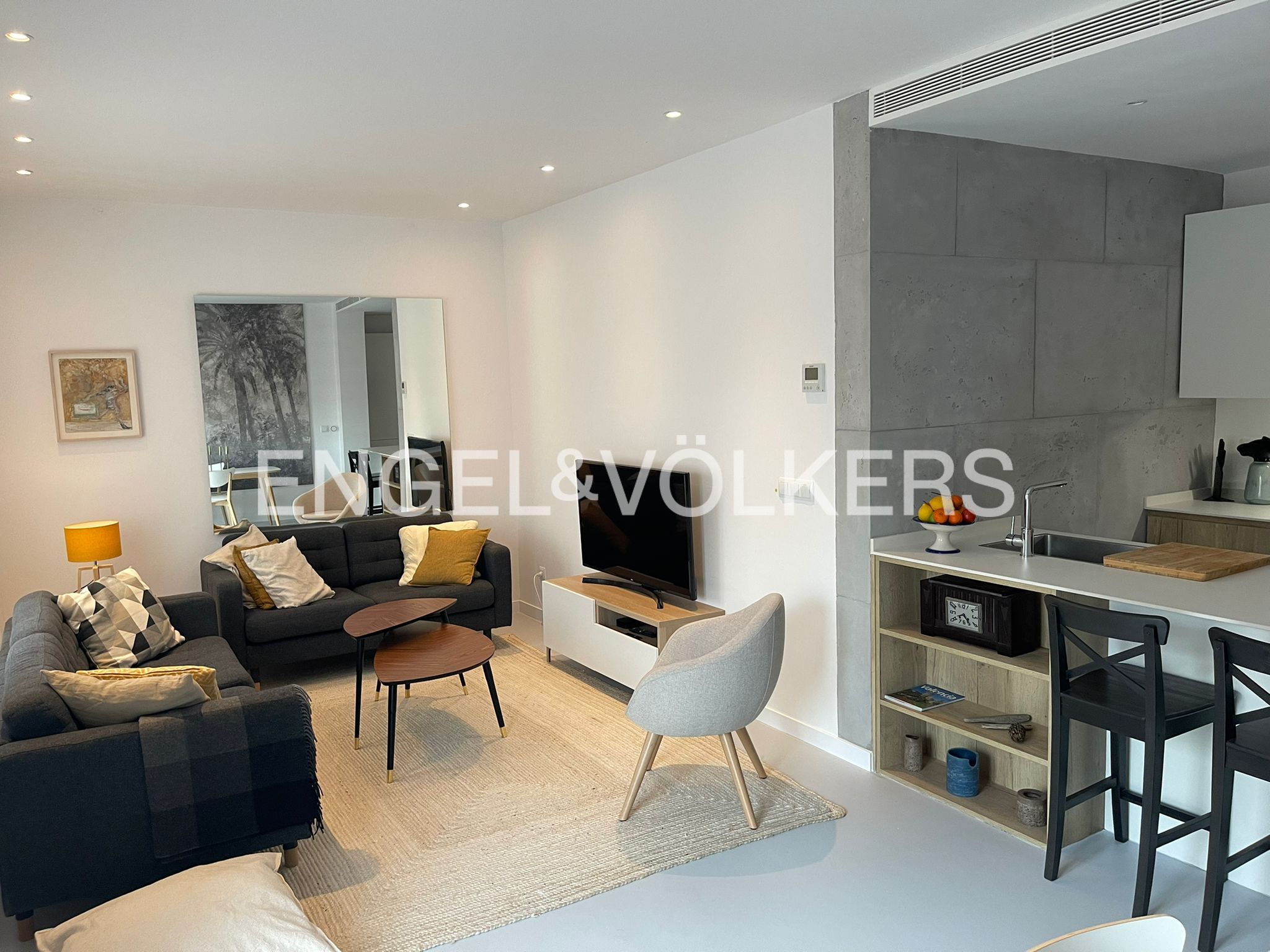 Sala d'estar de Pis de lloguer en  Valencia Capital amb Aire condicionat, Calefacció i Moblat