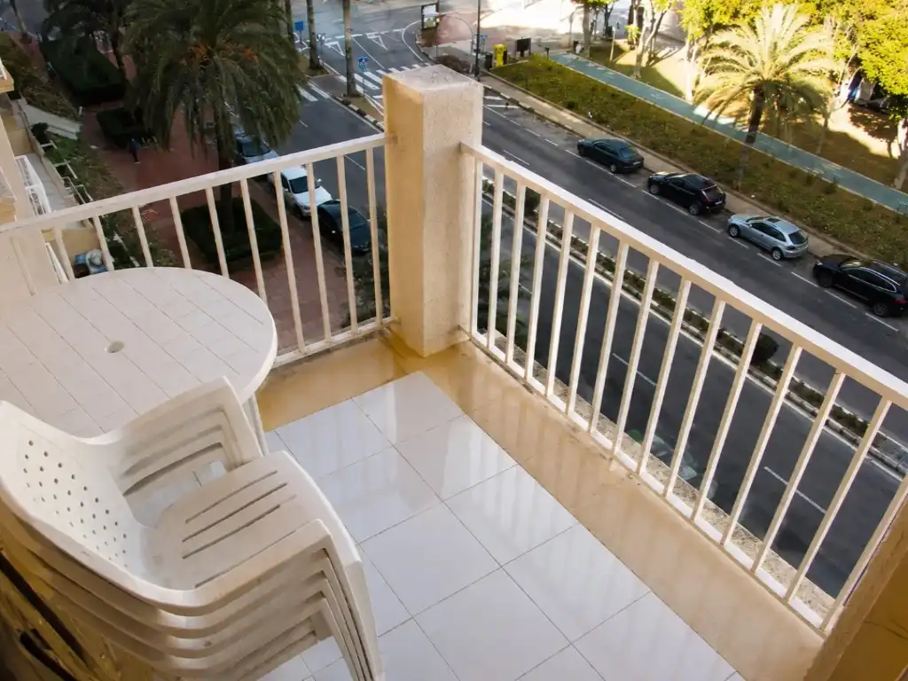 Terraza de Apartamento en venta en Calpe / Calp con Jardín privado, Lavadora y Piscina comunitaria