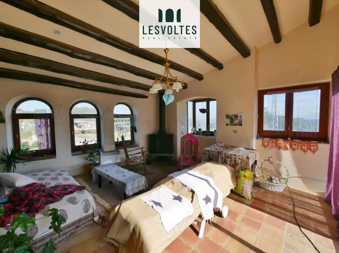 Sala d'estar de Finca rústica en venda en Rupià amb Jardí privat i Terrassa