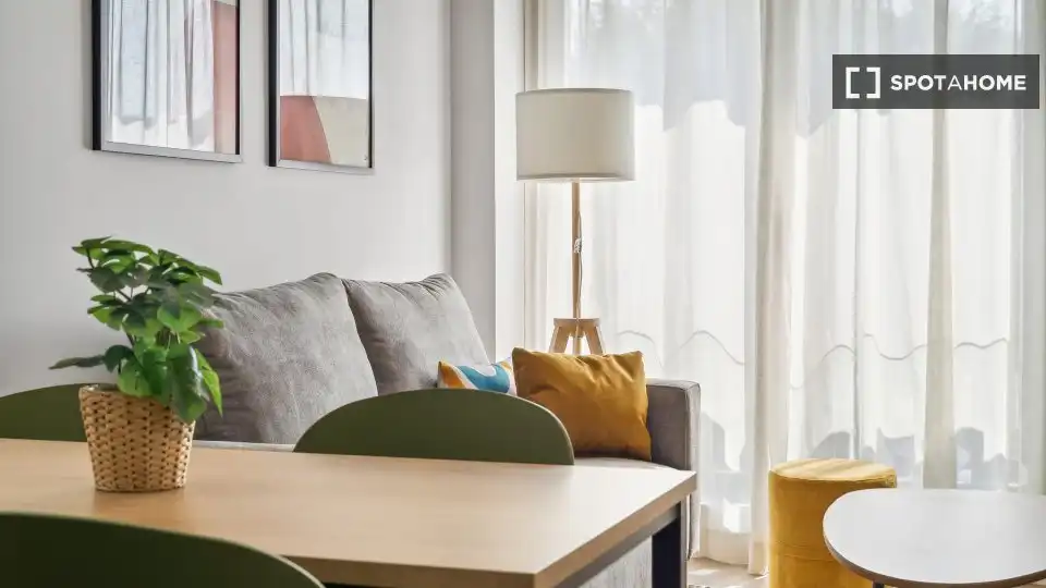 Living room of Flat for rent in Madrid  with Air Conditioner, Heating and Furnished
