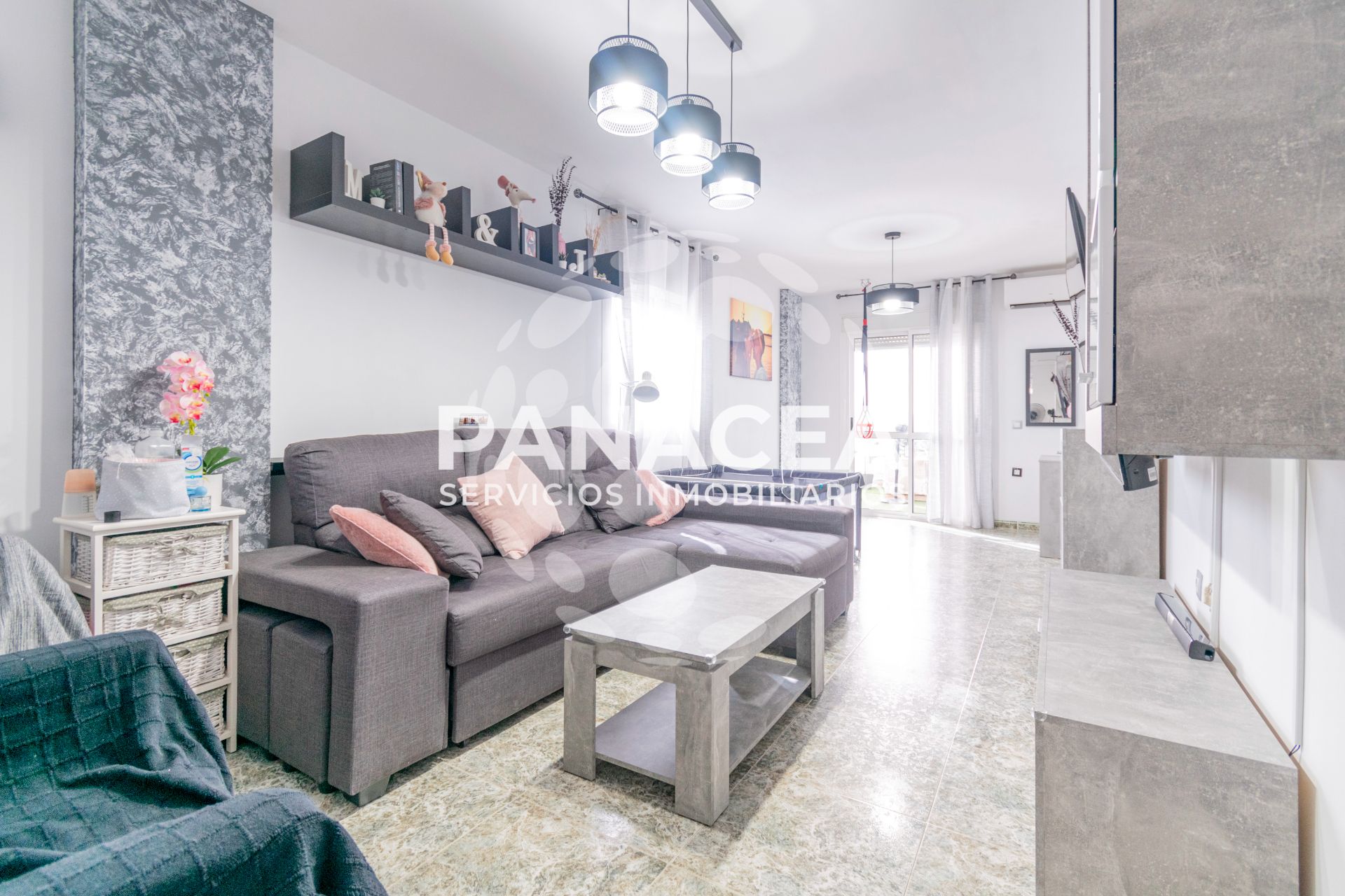 Living room of Flat for sale in Vícar  with Terrace, Furnished and Oven