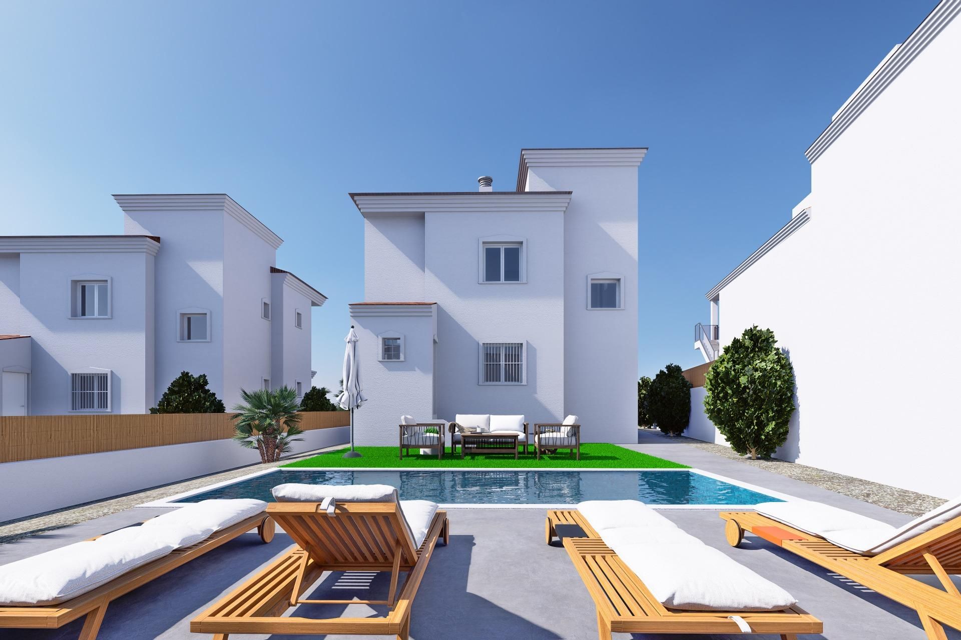 Vista exterior de Casa o xalet en venda en Castalla amb Aire condicionat, Terrassa i Piscina comunitària