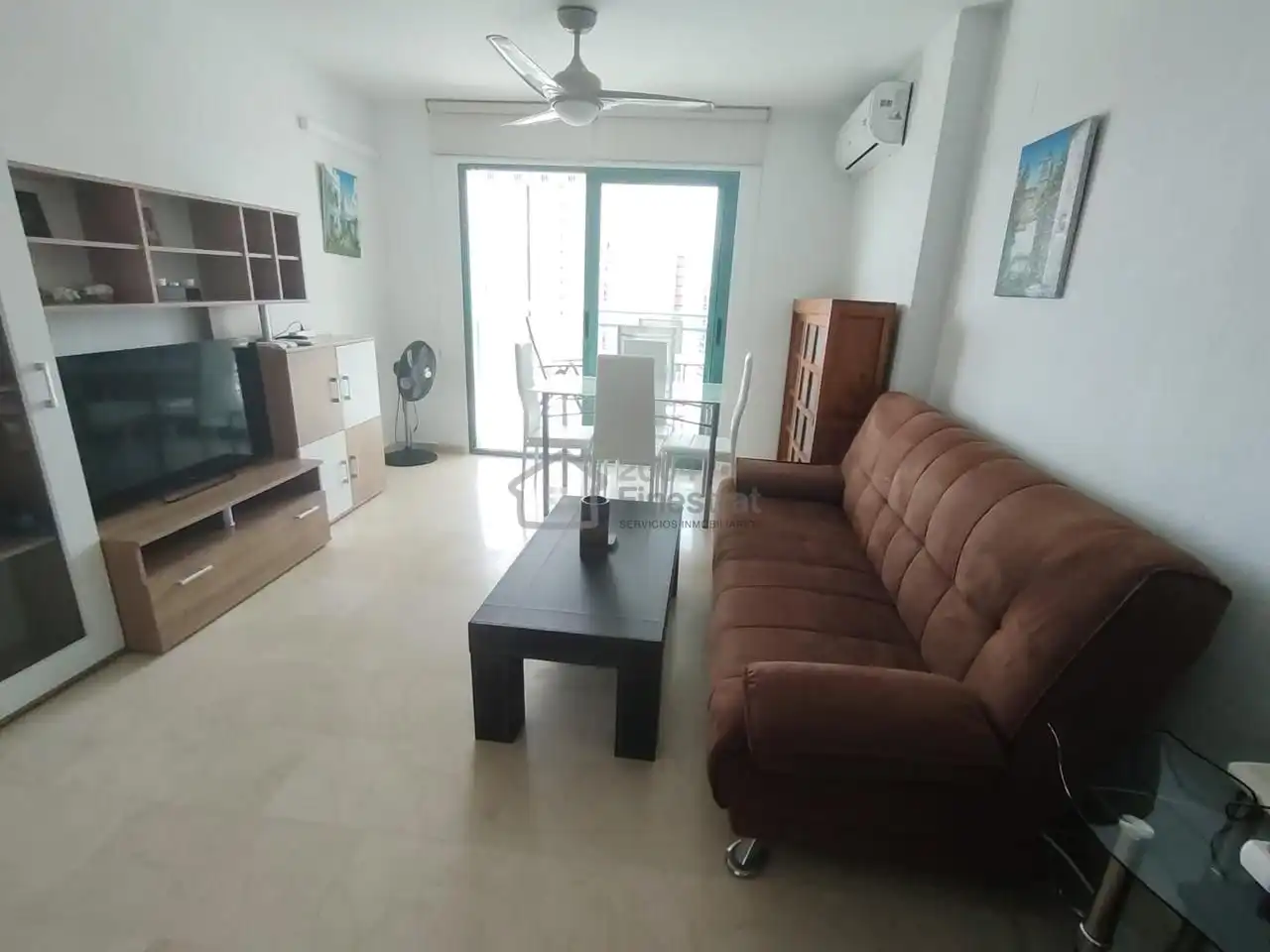 Living room of Flat for rent in Villajoyosa / La Vila Joiosa  with Air Conditioner, Terrace and Furnished