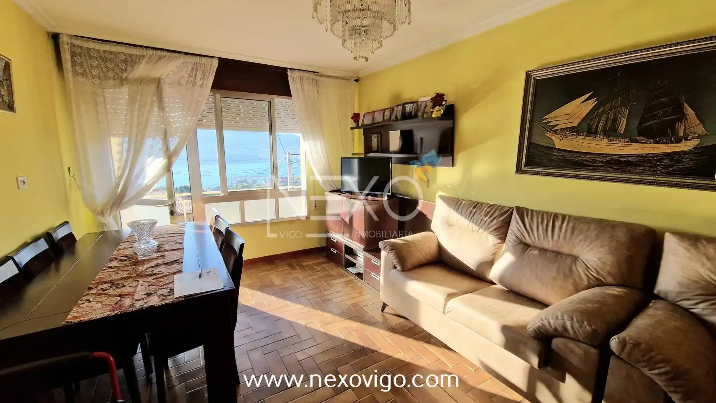 Sala de estar de Casa o chalet en venta en Moaña con Jardín privado, Terraza y Trastero