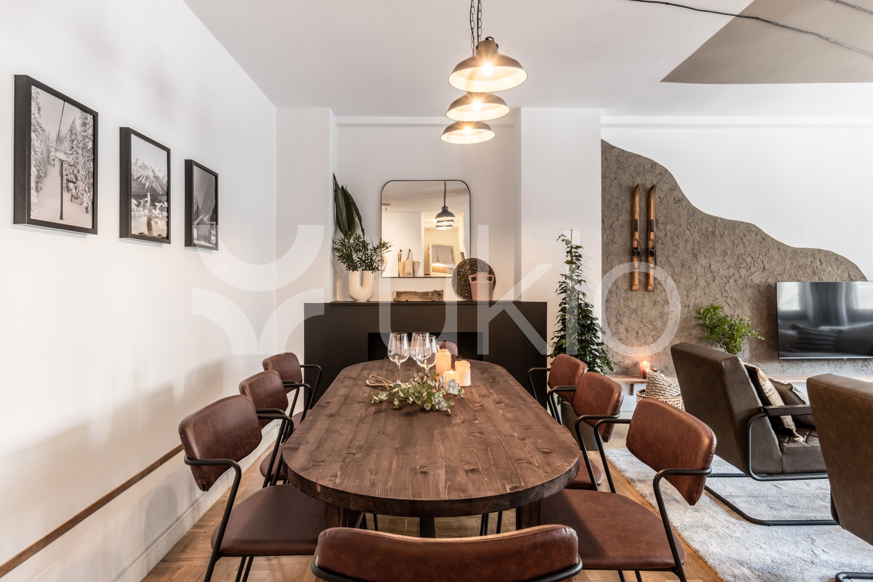 Dining room of Apartment to rent in  Madrid Capital  with Air Conditioner, Heating and Furnished