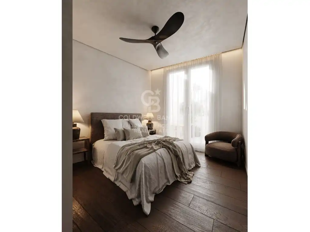 Schlafzimmer von Erdgeschoss zum Verkauf in Valencia mit Klimaanlage, Terrasse und Ofen