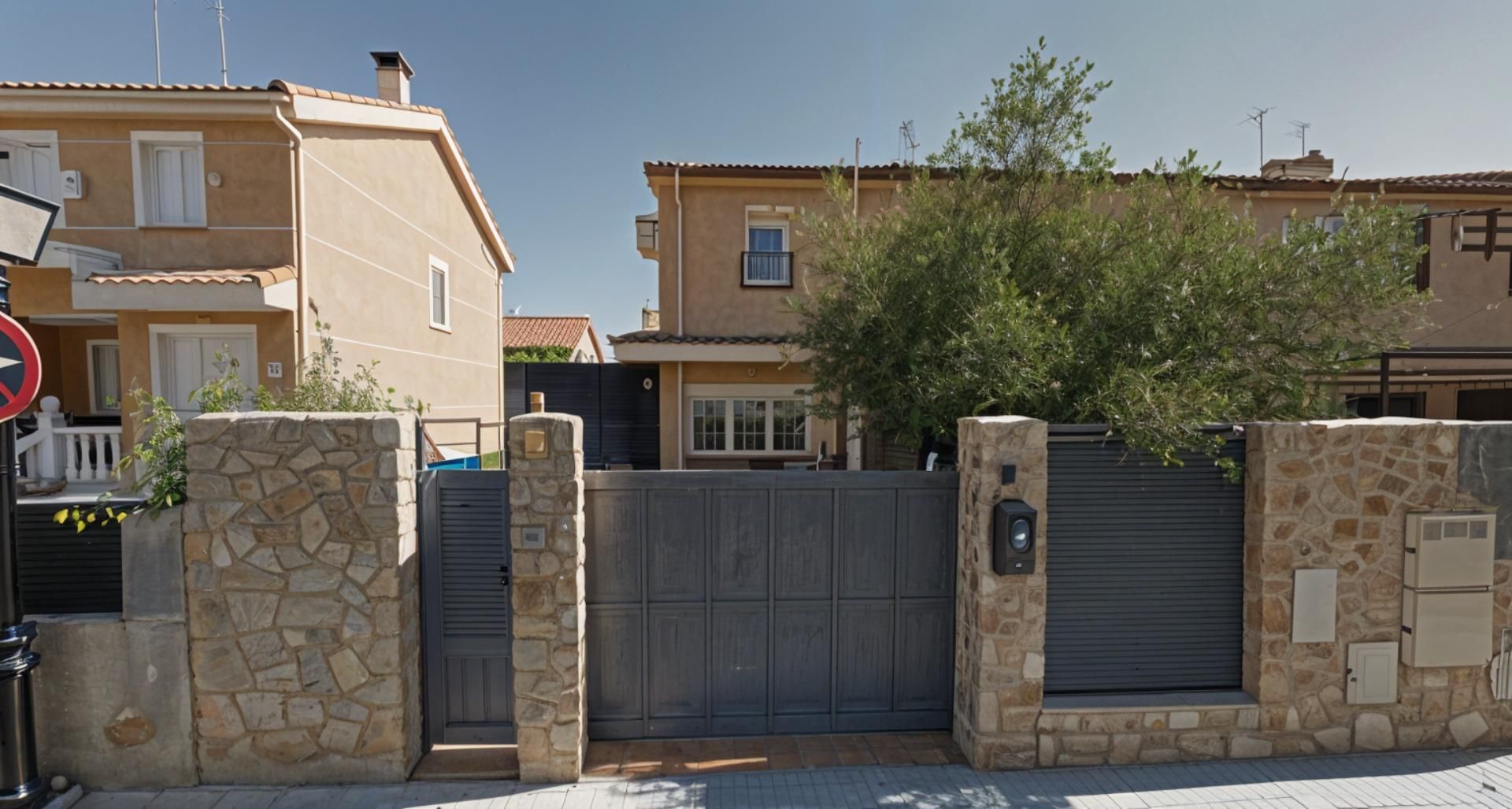 Exterior view of Single-family semi-detached for sale in Navalagamella  with Air Conditioner, Heating and Private garden