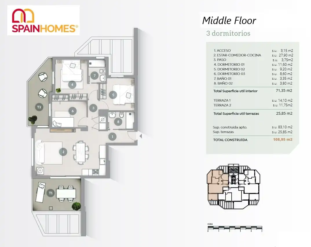 Apartamento con terraza en venta en Marisol Park - Ortembach - Los Almendros, imagen 15