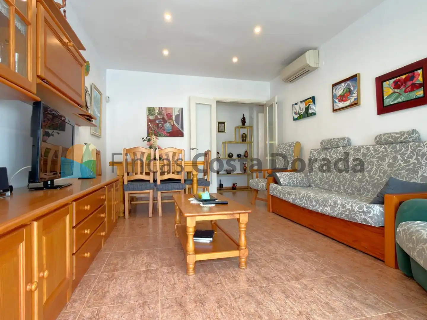 Sala de estar de Piso en venta en Cunit con Aire acondicionado, Terraza y Amueblado