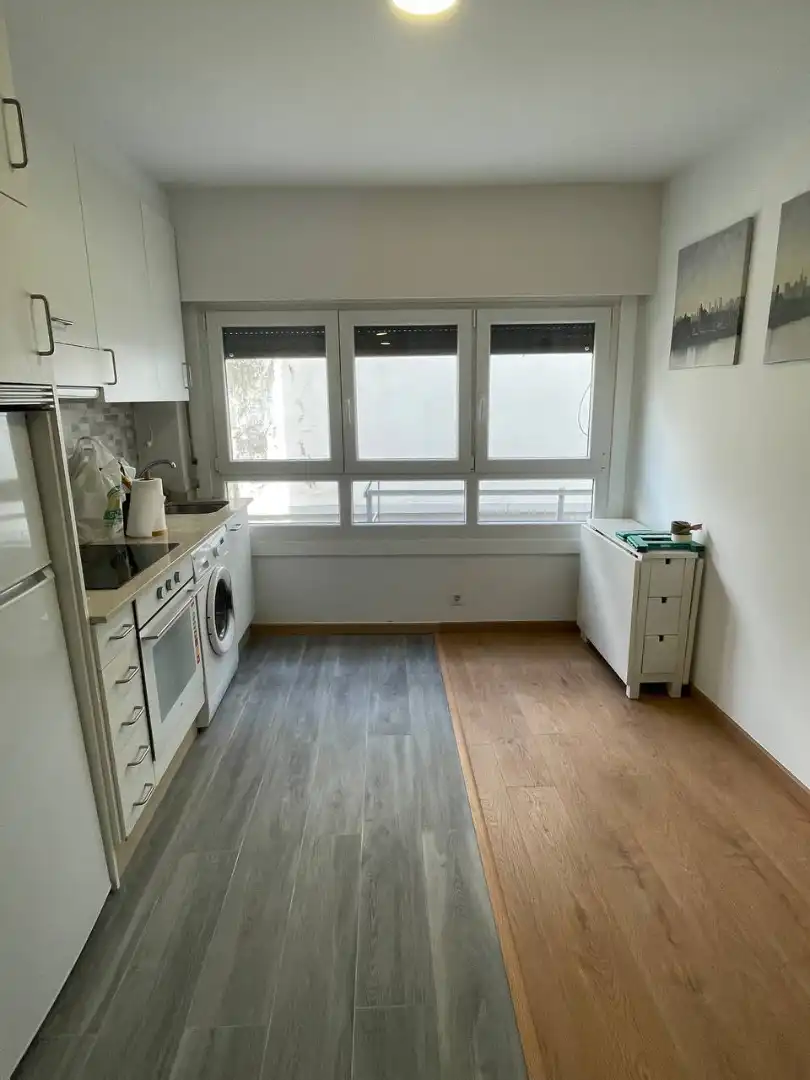 Kitchen of Apartments for rent in A Coruña Capital   with Parquet flooring, Furnished and Oven