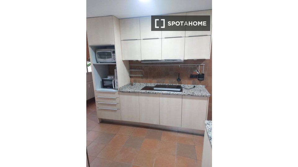 Kitchen of Flat to rent in  Madrid Capital  with Air Conditioner, Heating and Furnished