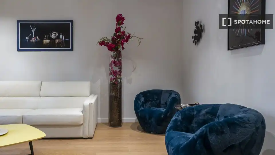 Sala de estar de Piso de alquiler en Barcelona con Aire acondicionado, Calefacción y Amueblado