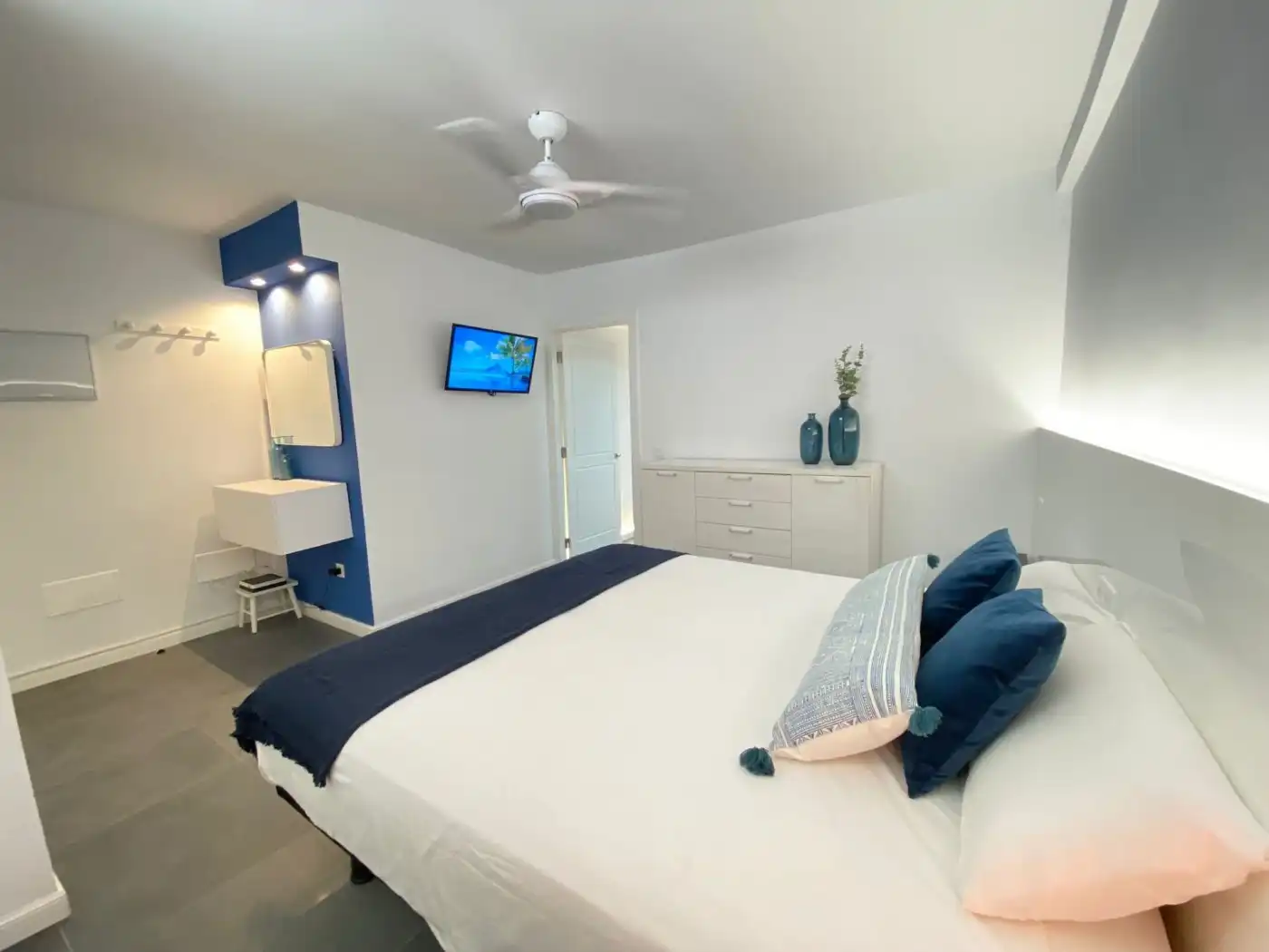Dormitori de Apartament de lloguer en San Bartolomé de Tirajana amb Aire condicionat, Moblat i Balcó