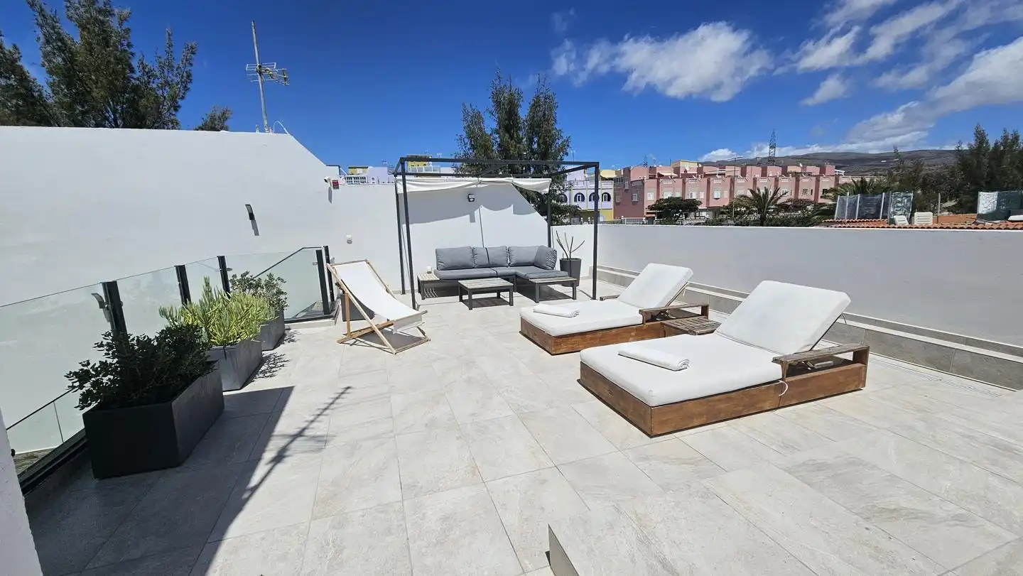 Terrace of Flat for rent in San Bartolomé de Tirajana  with Air Conditioner, Terrace and Furnished