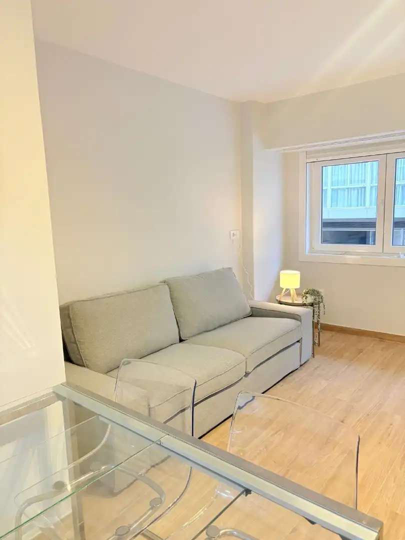 Living room of Flat for sale in A Coruña Capital   with Heating, Terrace and Furnished