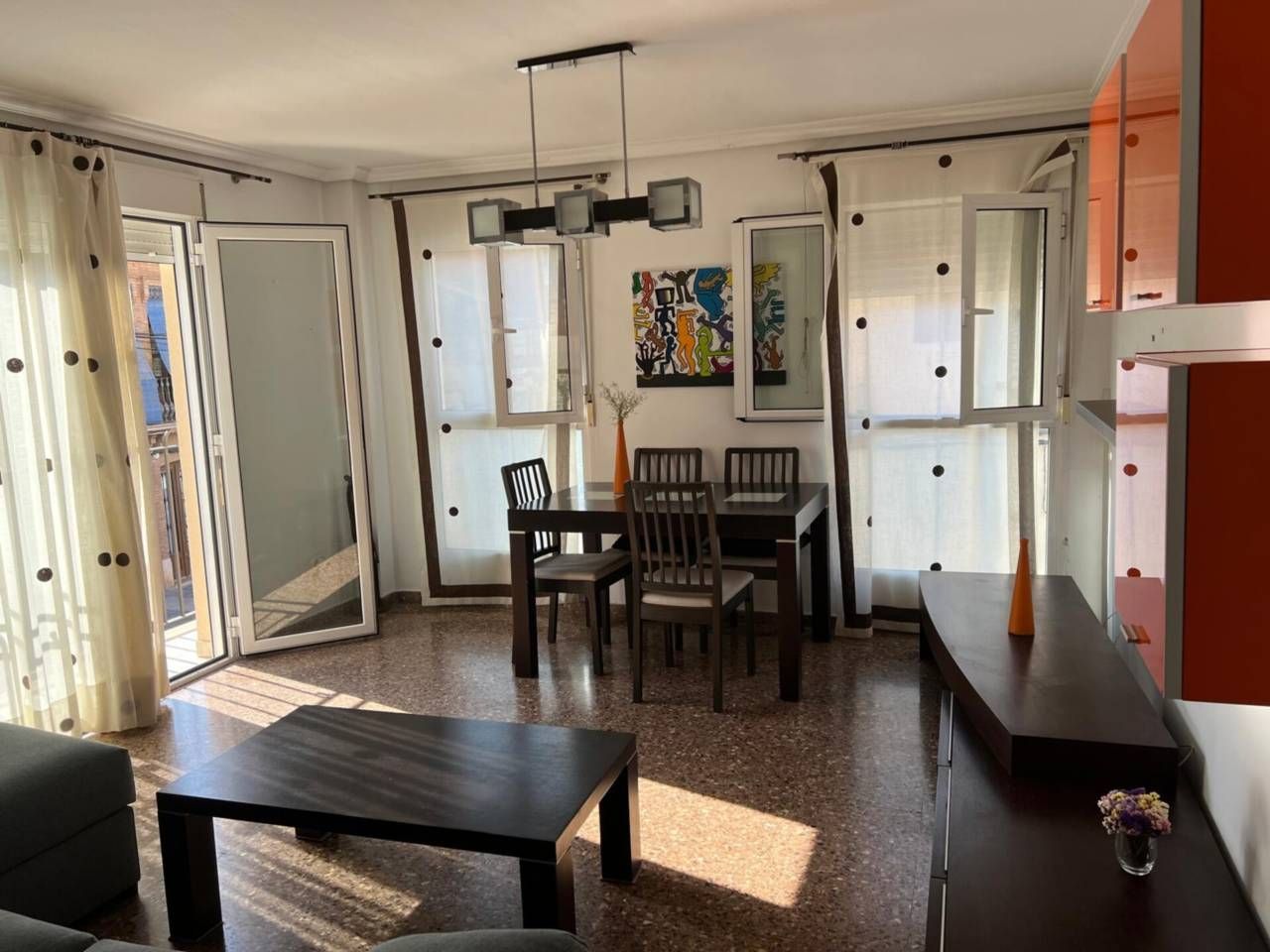 Dining room of Flat to rent in  Valencia Capital  with Furnished